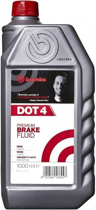 L04010 Brembo Гальмівна рідина Brembo DOT 4, 1 л