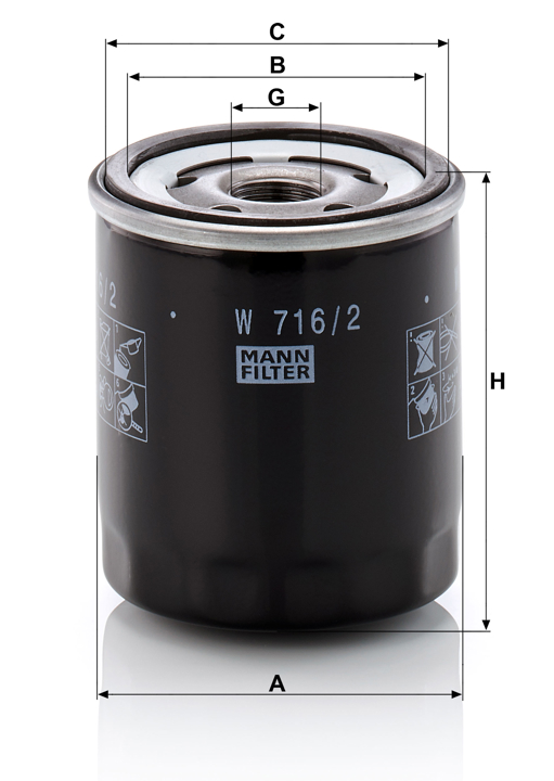Купить Mann-Filter W 716/2 по низкой цене в Украине!
