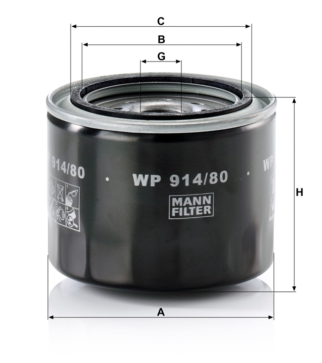 Купить Mann-Filter WP 914/80 по низкой цене в Украине!