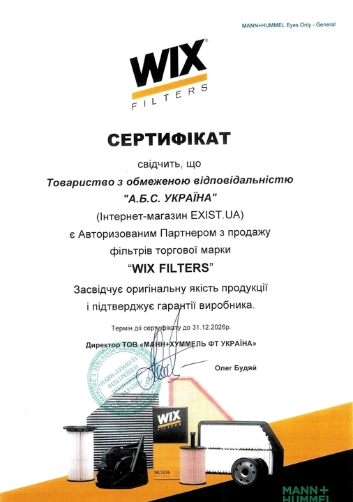 Сертифікат до WIX WP2199