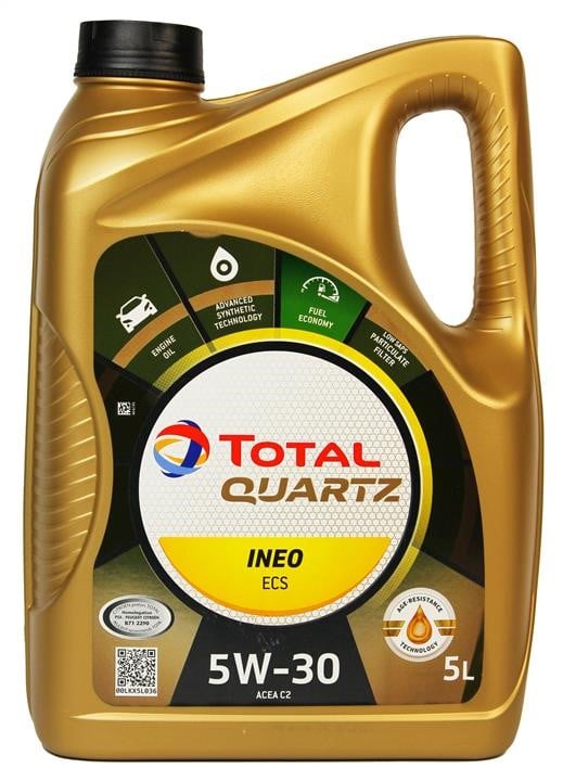 5W30QINEOECS5L Total Моторное масло TOTAL QUARTZ INEO ECS 5W-30, 5л