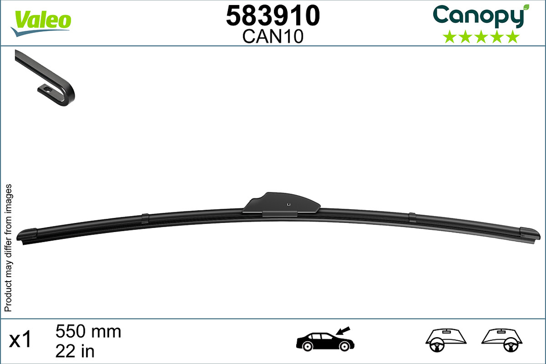583910 Valeo Щітка склоочисника з важелем задня