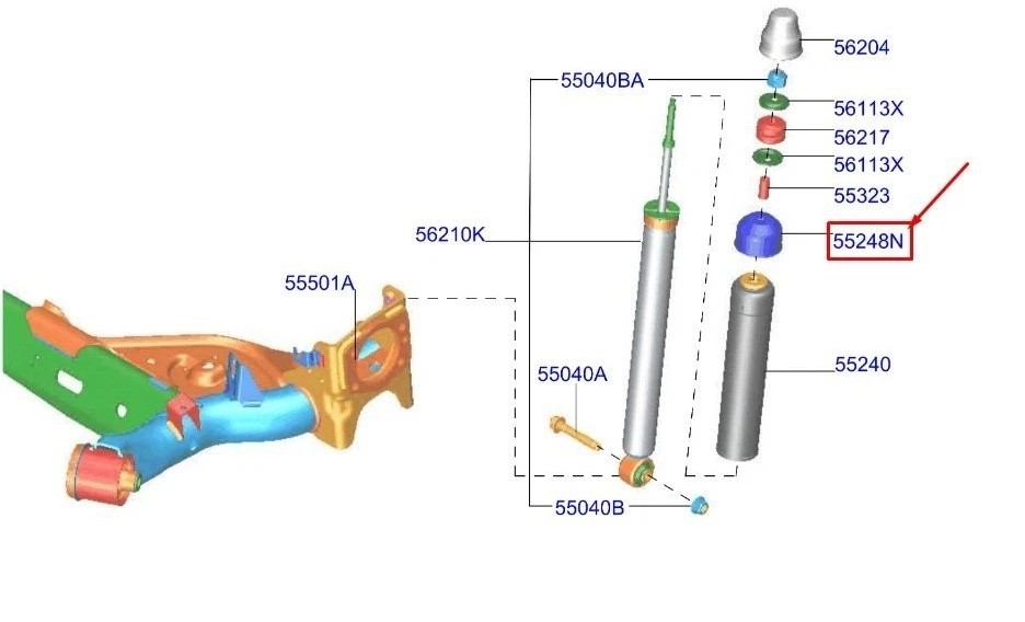 552483NL1A Nissan Крышка отбойника амортизатора