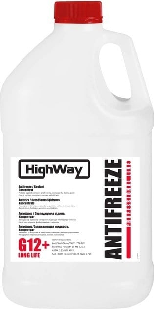 701492 HighWay Oil Антифриз-концентрат Highway G12+ Красный, 3,78 л