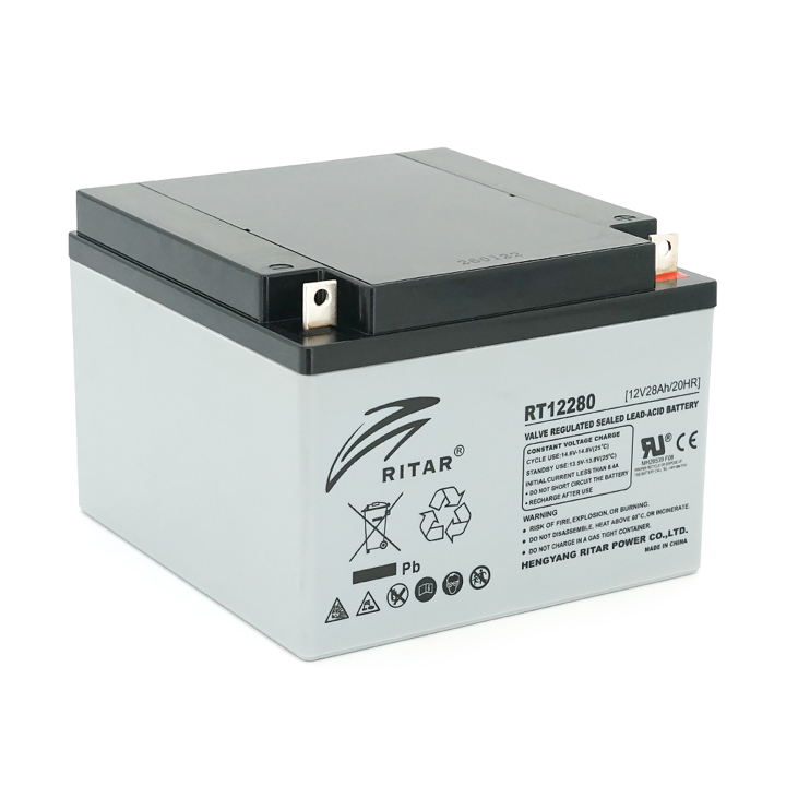 46748 Ritar Акумуляторна батарея AGM RITAR RT12280 L5, Gray Case, 12V 28Ah (166х178х125)
