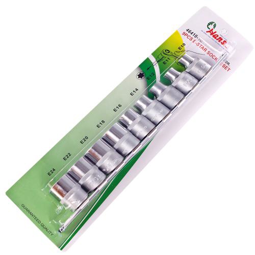 Набір торцевих головок Torx 9шт Hans 46410-9C