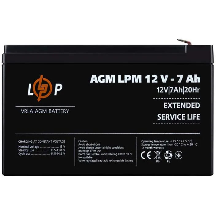 127AGM LogicPower Акумулятор LOGIC POWER AGM 12В 7Аг 