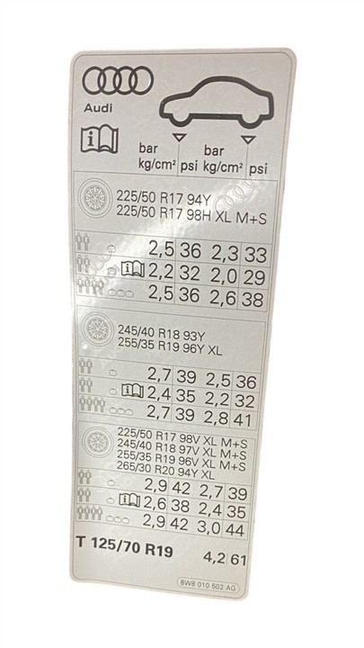 8W8010502AG VAG Табличка інформаційна
