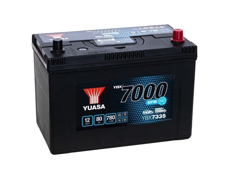 YBX7335 Yuasa Акумулятор Yuasa YBX7000 EFB Start-Stop Plus 12В 80Ач 780А(EN) R+