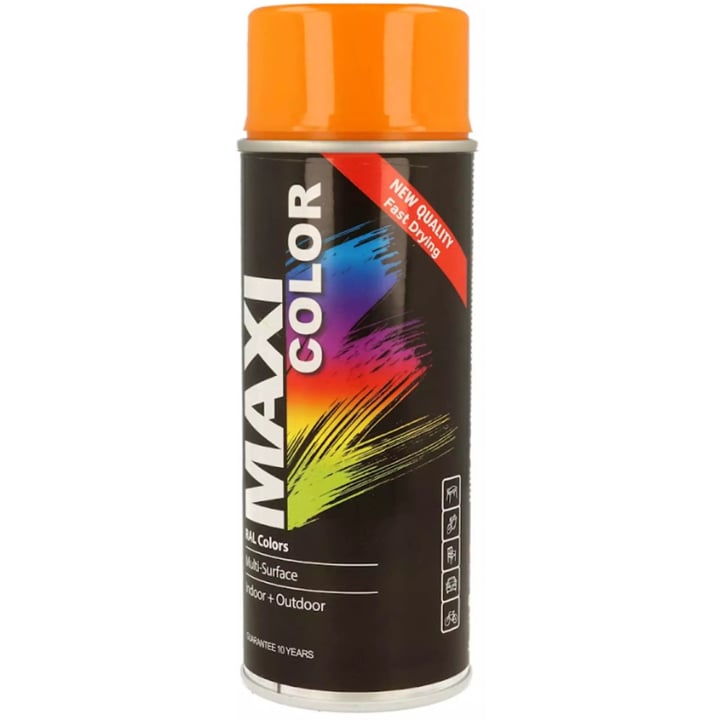 MX2000 Maxi Color Эмаль MAXI COLOR RAL 2000 аэрозольная декоративная красно-оранжевая 400мл