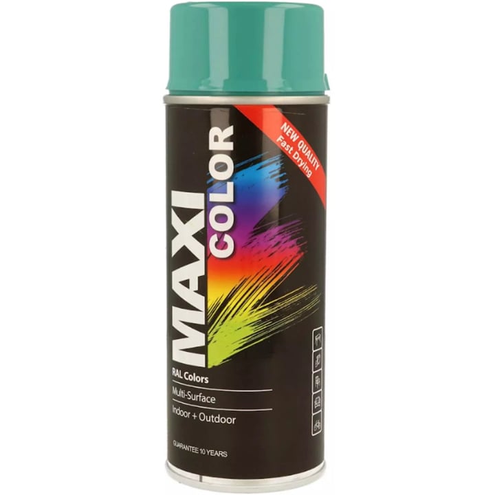 MX6033 Maxi Color Эмаль Maxi Color универсальная декоративная аэрозольная RAL 6033 бирюзовый глянец 400 мл