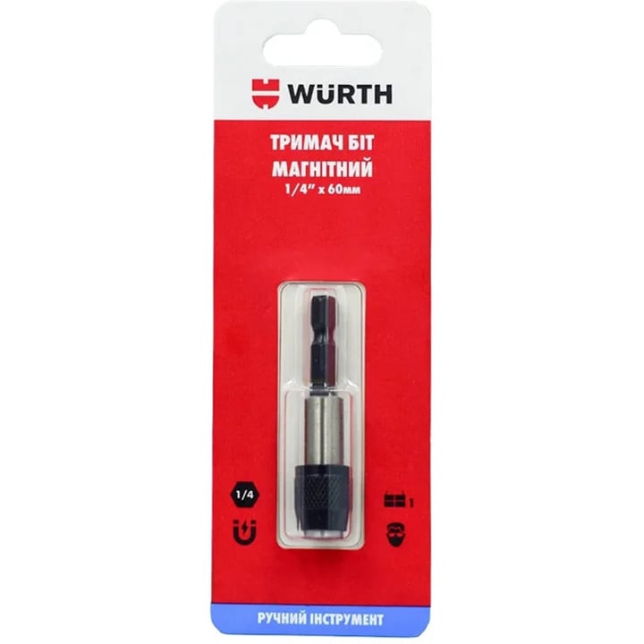 1614176753901 Wurth Держатель бит магнитный для быстрой замены 1/4" L 60мм 1шт