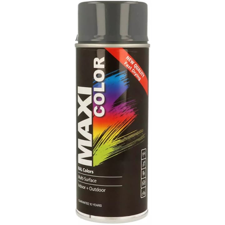 MX7011 Maxi Color Эмаль аэрозольная универсальная декоративная Maxi Color RAL 7011 Железно-серая 400мл