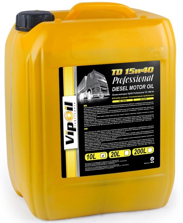 0162850 VipOil Моторна олива Vipoil Professional TD 15W-40, 10 л
