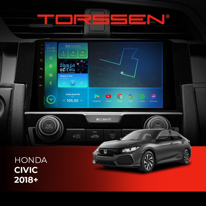 202306226 Torssen Автомагнітола FL9 4G, CarPlay, DSP