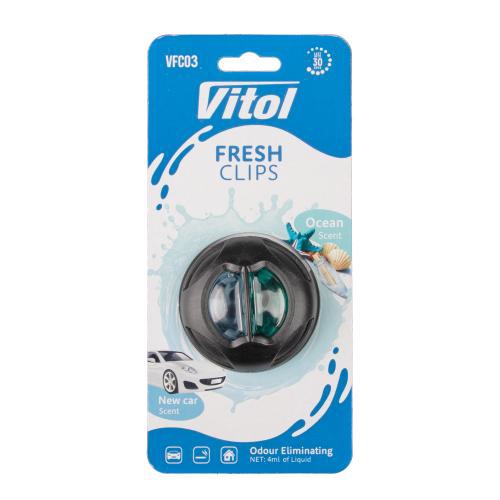VFC03 Vitol Ароматизатор повітря VITOL Fresh Clips New Car+Ocean