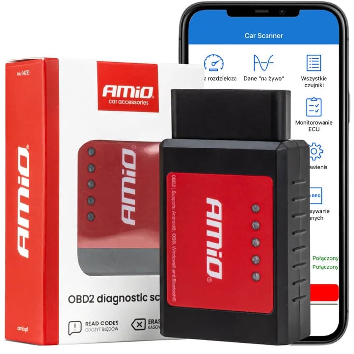 04733 AMiO Сканер автомобільний AMIO OBD2 BT XL