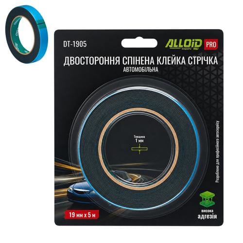 DT1905 ALLOID BUILDING TOOLS Скотч автомобильный двухсторонний на вспененной основе 19мм х 5м