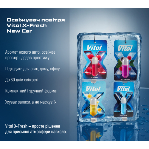 Ароматизатор повітря VITOL X-Fresh New Car Vitol VF02