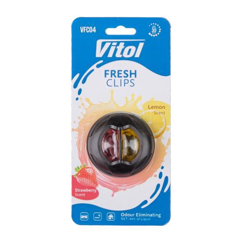 VFC04 Vitol Ароматизатор повітря VITOL Fresh Clips Strawberry+Lemon