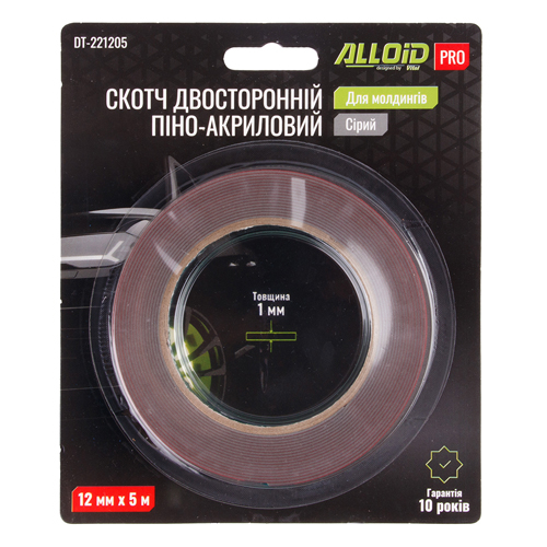 DT221205 Alloid Скотч двосторонній на піно-акриловій основі 12мм х 5м