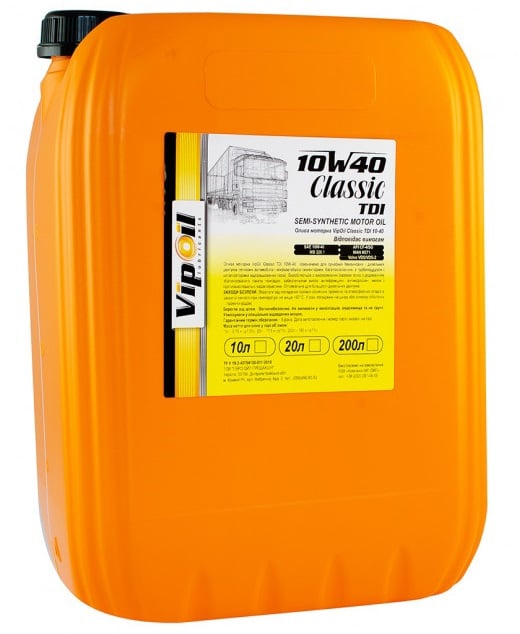 0482771 VipOil Моторное масло VipOil Classic TDI 10W-40, 20 л