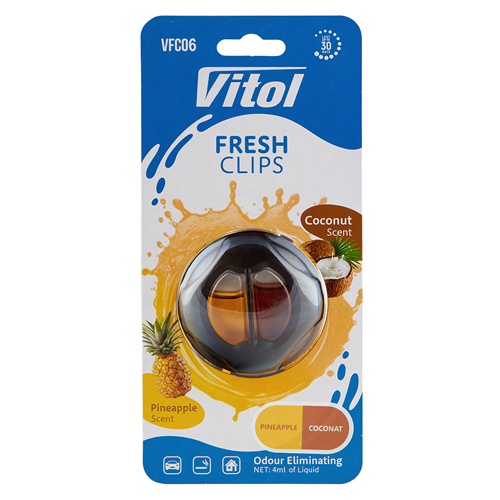 Ароматизатор воздуха VITOL Fresh Clips Pineapple+Coconat Vitol VFC06