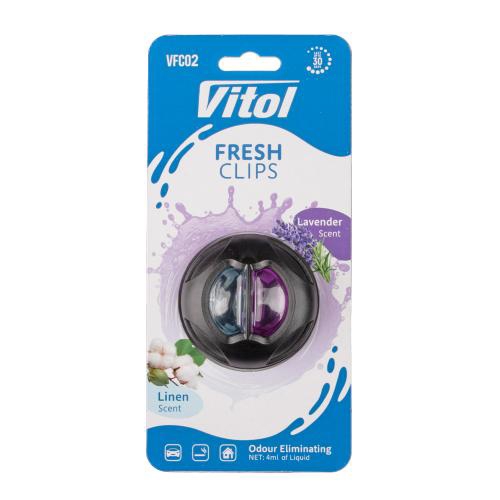VFC02 Vitol Ароматизатор повітря VITOL Fresh Clips Linen+Lavender