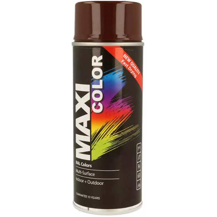 MX8016 Maxi Color Эмаль аэрозольная универсальная декоративная Maxi Color RAL 8016 Коричнево-красная 400мл