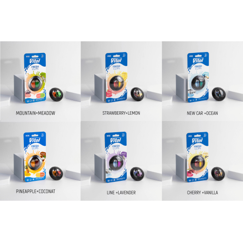 Vitol Ароматизатор воздуха VITOL Fresh Clips Pineapple+Coconat – цена 72 UAH
