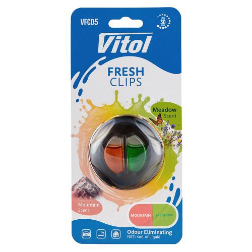 VFC05 Vitol Ароматизатор повітря VITOL Fresh Clips Mountain+Meadow