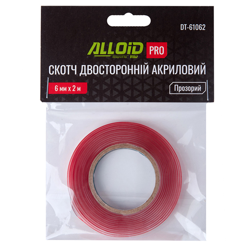 Скотч двосторонній 6мм х 2м Alloid DT-61062
