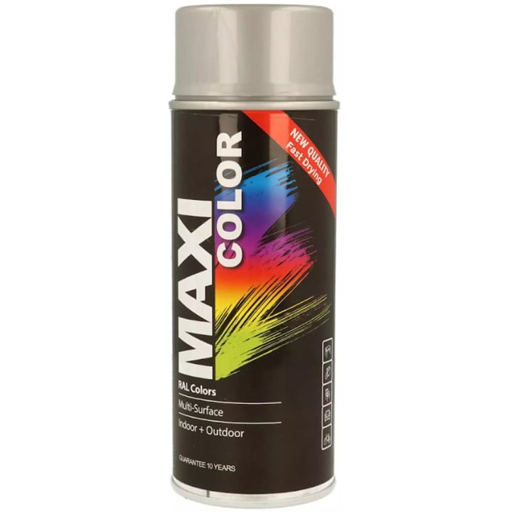 MX9006 Maxi Color Эмаль MAXI COLOR универсальная аэрозольная декоративная Ral 9006 бело-алюминиевая 400 мл