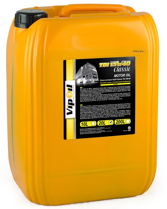 0201652 VipOil Моторное масло VipOil Classic TDI 15W-40, 20 л