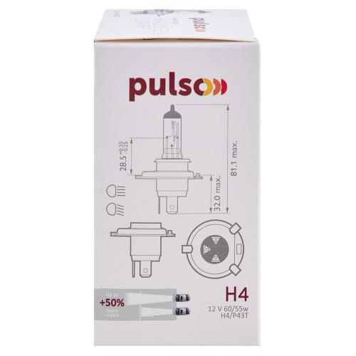 Pulso Лампа галогенна 12В H4 60/55Вт – ціна 132 UAH