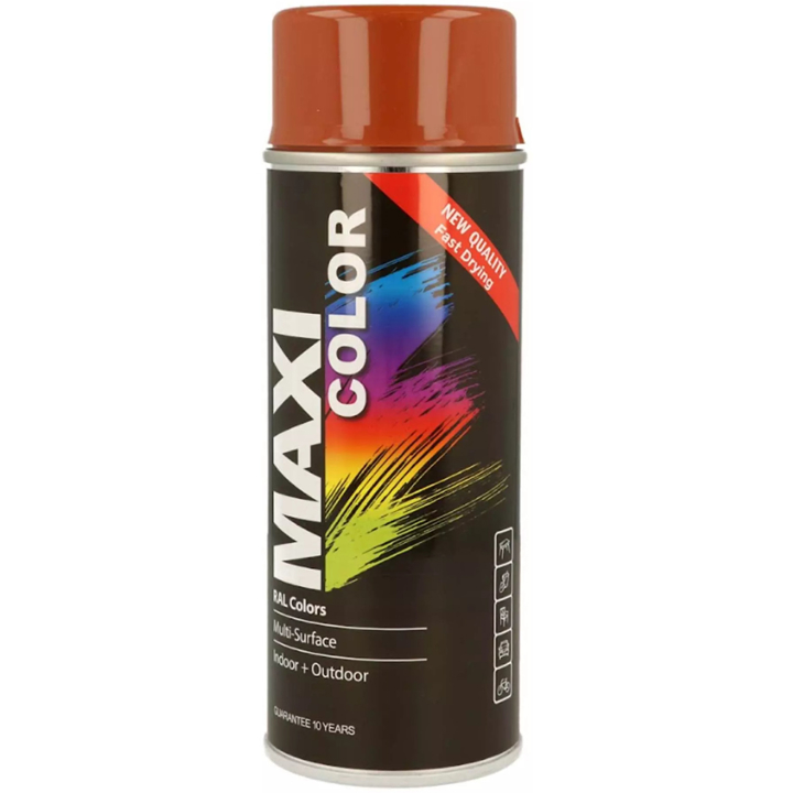 MX8004 Maxi Color Эмаль универсальная аэрозольная декоративная Maxi Color RAL 8004 Медно-коричневая 400мл
