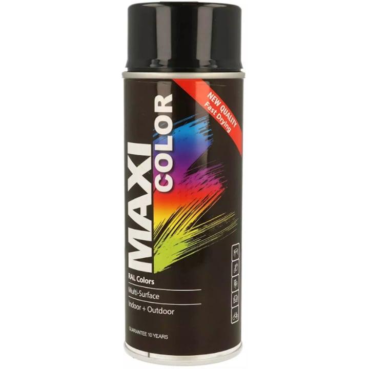 MX9011 Maxi Color Эмаль MAXI COLOR универсальная декоративная аэрозольная Ral 9011 графитно-черная 400 мл