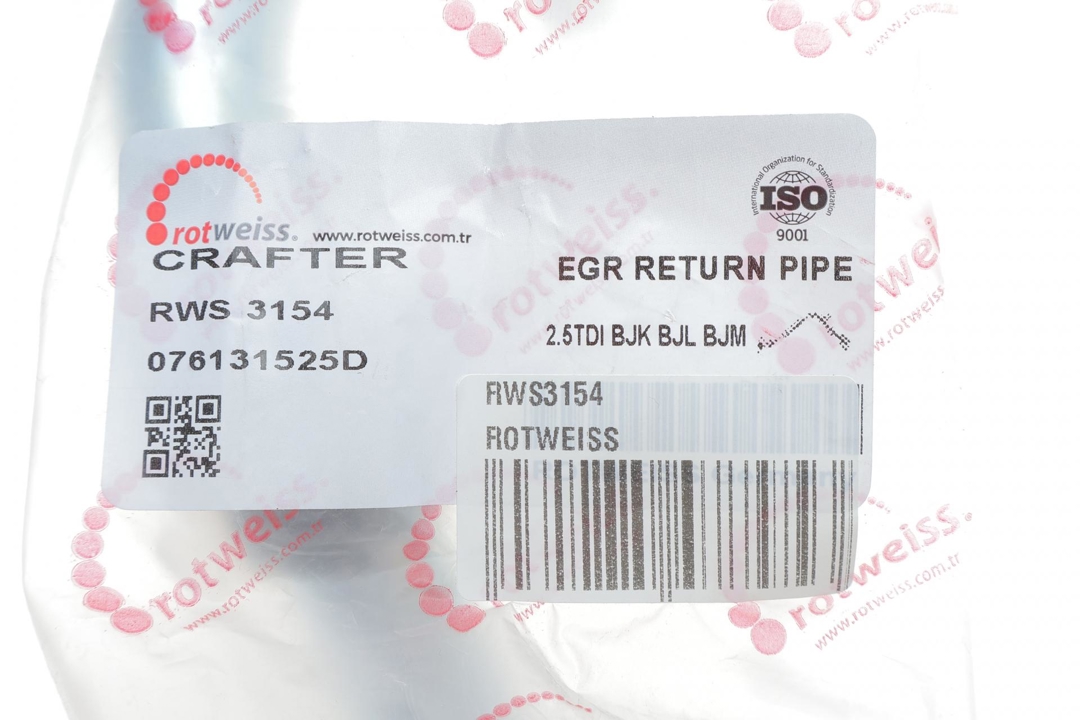 RWS3154 Rotweiss Трубка рециркуляции отработанных газов (EGR)