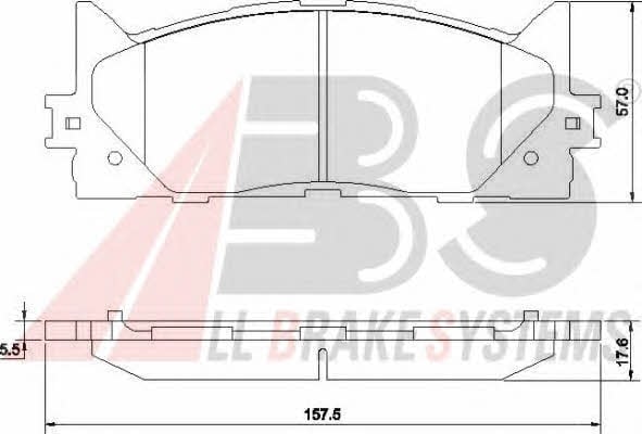 Тормозные колодки дисковые, комплект ABS 37677