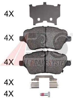 Тормозные колодки дисковые, комплект ABS 37956