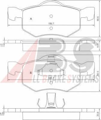 37255 ABS Тормозные колодки дисковые, комплект