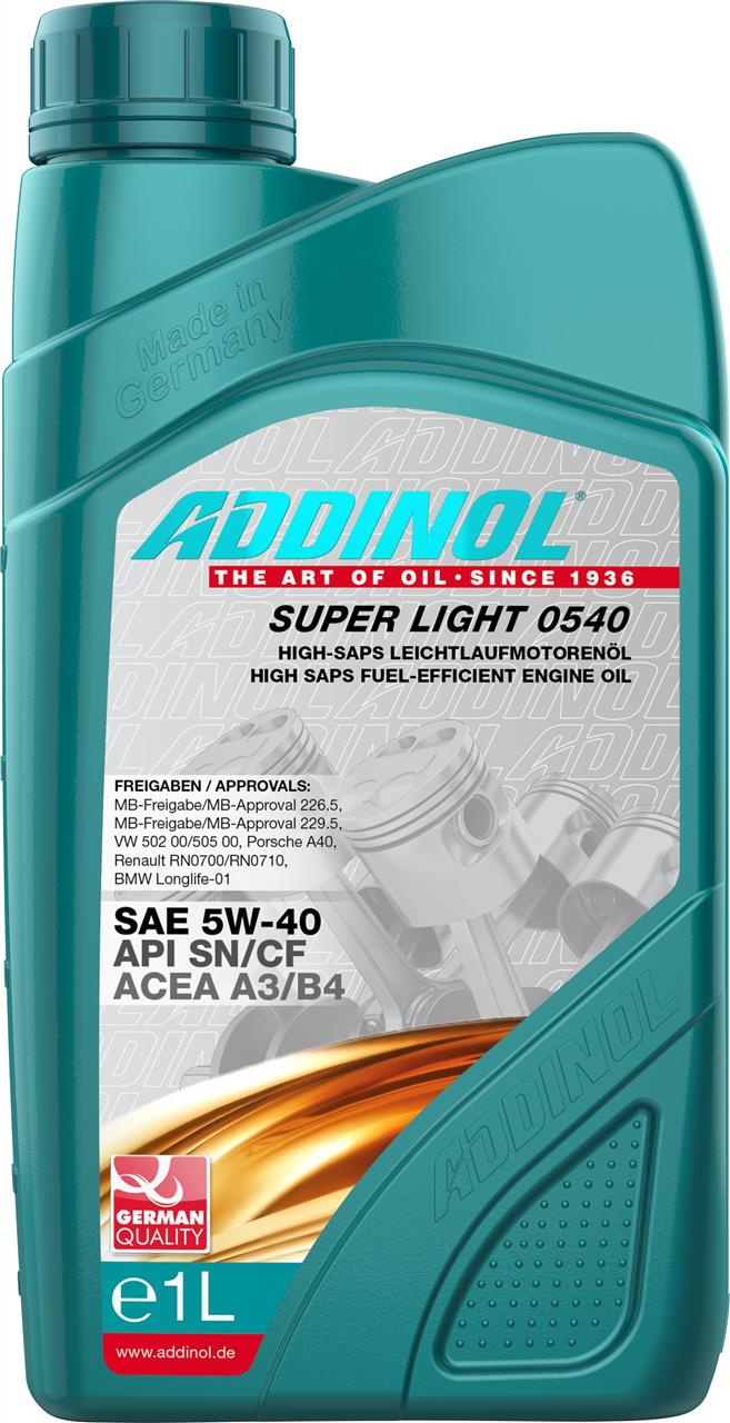 Addinol 4014766072719 Моторна олива Addinol Super Light 0540 5W-40, 1л 4014766072719: Купити в Україні - Добра ціна на EXIST.UA!