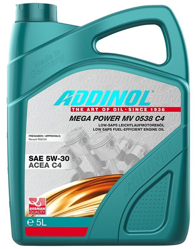 Addinol 4014766241245 Моторна олива Addinol Mega Power MV 0538 C4 5W-30, 5л 4014766241245: Купити в Україні - Добра ціна на EXIST.UA!
