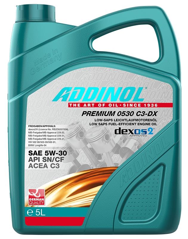 Addinol 4014766241184 Моторна олива Addinol Premium 0530 C3-DX 5W-30, 5л 4014766241184: Купити в Україні - Добра ціна на EXIST.UA!
