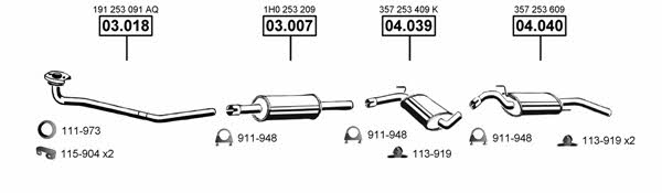 VA033875 Asmet Система выпуска отработаных газов