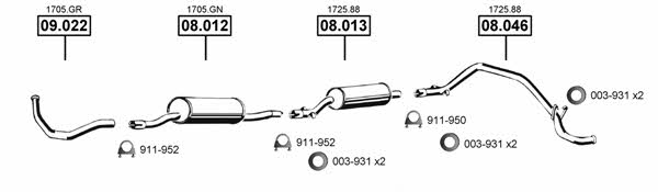 CI091275 Asmet Система выпуска отработаных газов