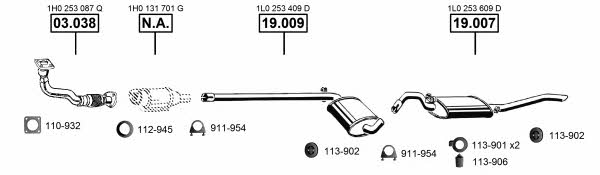 SE193220 Asmet Система випуску відпрацьованих газів