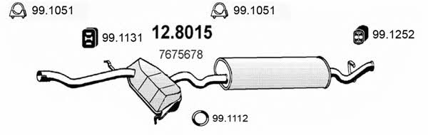 Asso 12.8015 Середній кінцевий глушник ОГ 128015: Купити в Україні - Добра ціна на EXIST.UA!