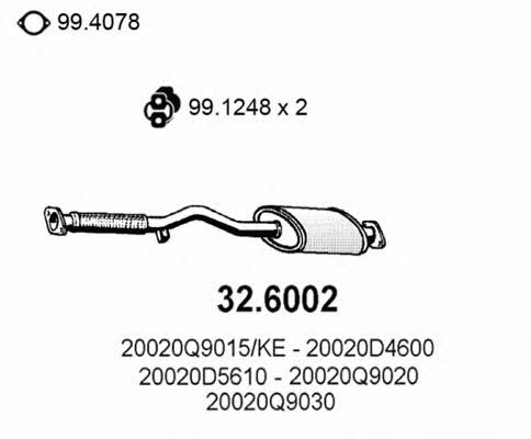 Asso 32.6002 Глушник, середня частина 326002: Приваблива ціна - Купити в Україні на EXIST.UA!