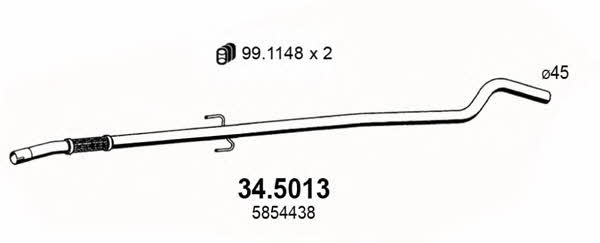 Asso 34.5013 Вихлопна труба 345013: Купити в Україні - Добра ціна на EXIST.UA!
